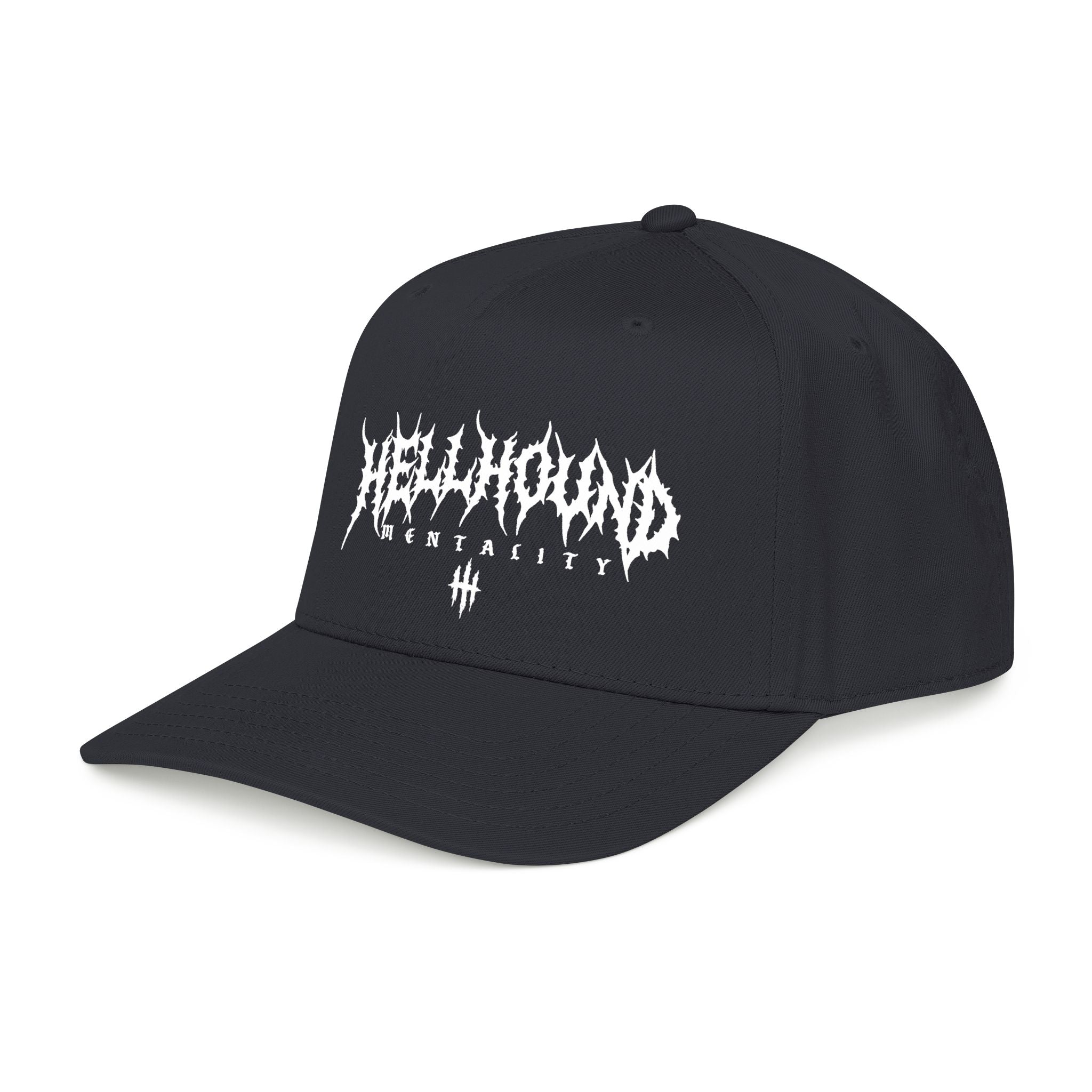 Hellhound Mentally Baseball Cap — Gothic Dog Skull Trucker Cap