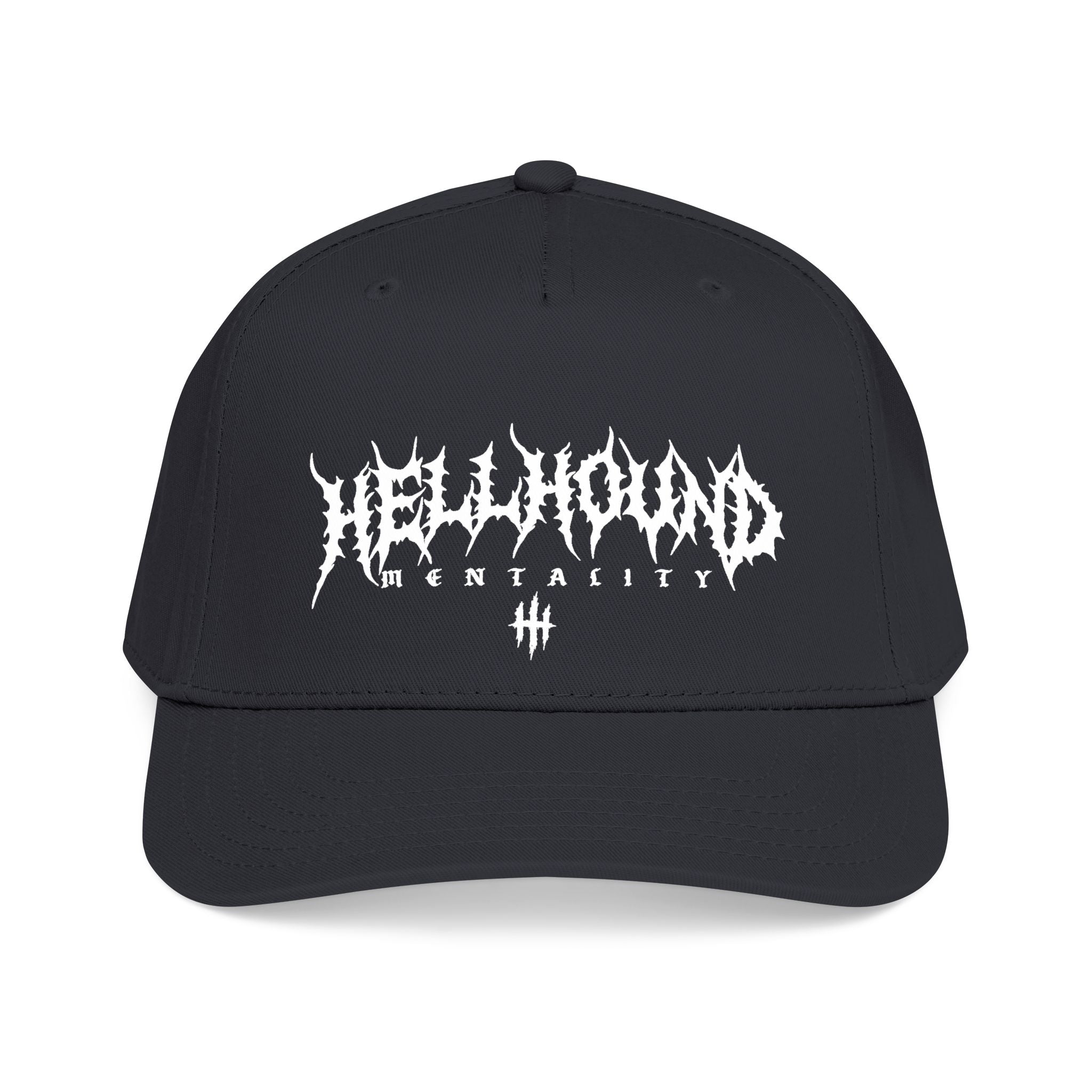 Hellhound Mentally Baseball Cap — Gothic Dog Skull Trucker Cap