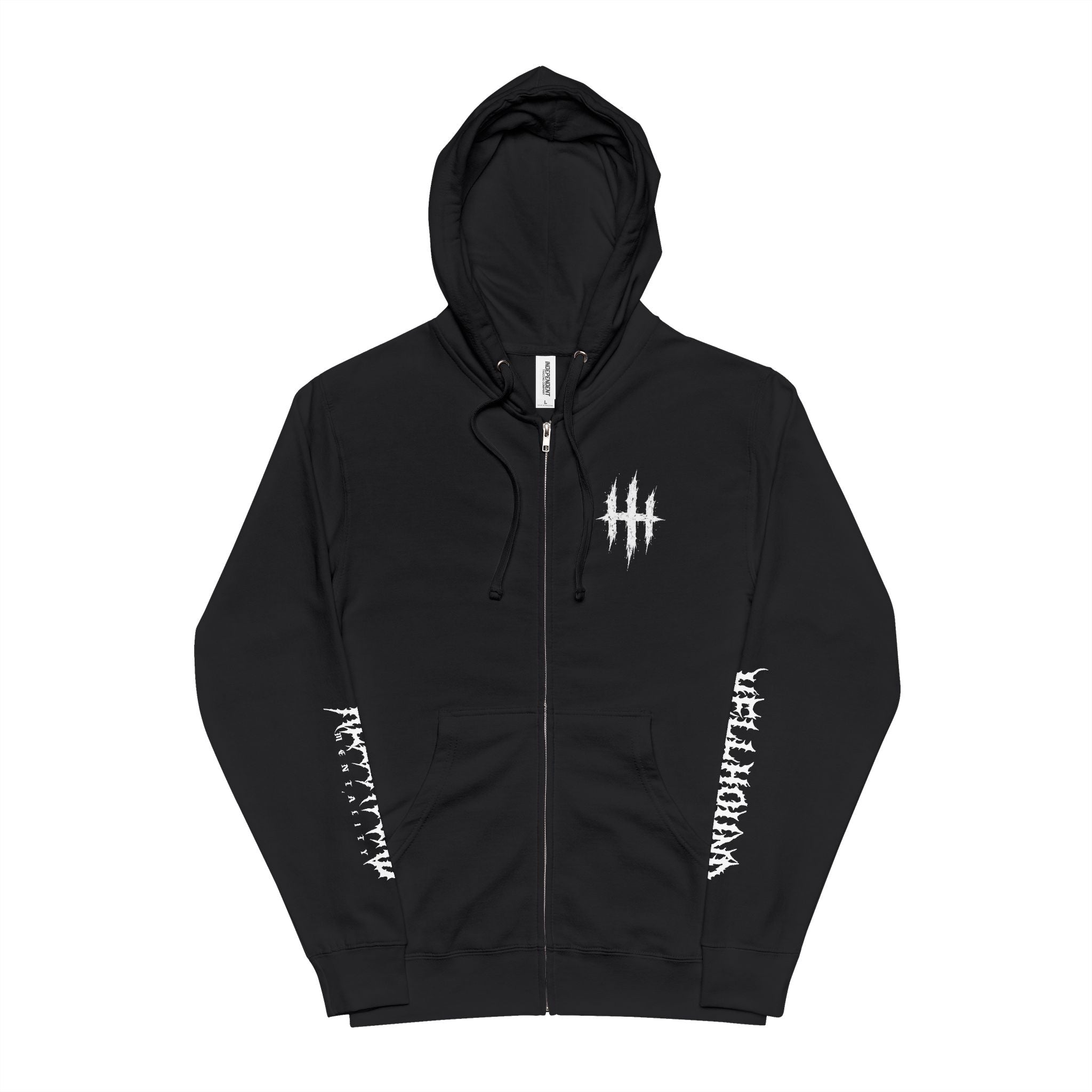 Hellhound Graphic Hoodie — Gothic Mythical Dog Zip-Up